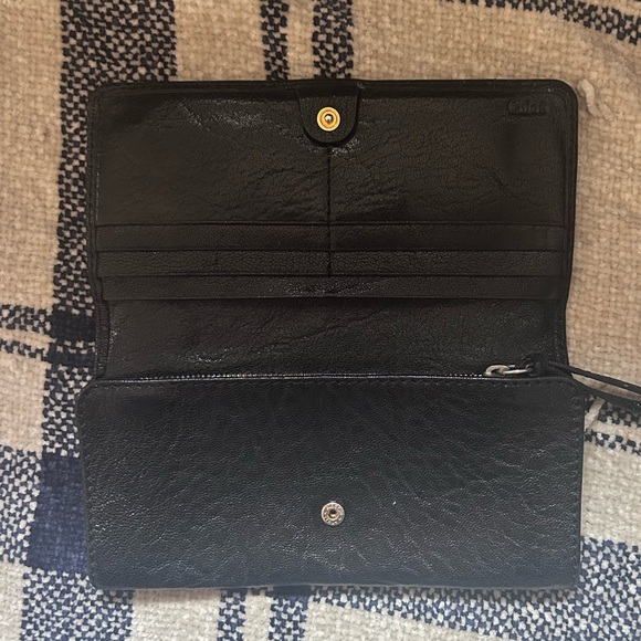 Rare Vintage Authentic Chloe Black Saskia Leather Long Wallet - Excellent Cond - Picture 3 of 14